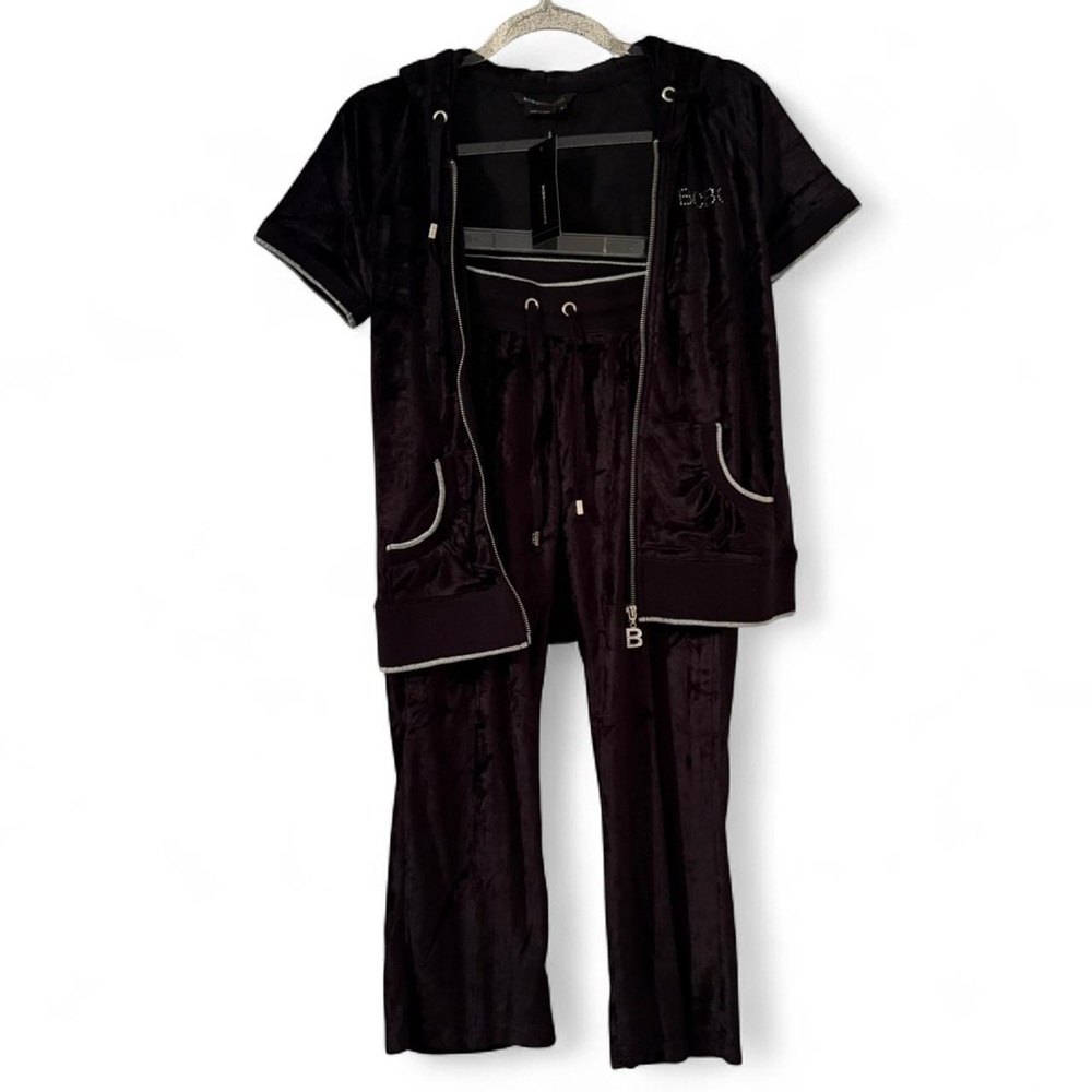 NWT BCBGMaxAzria Black Velour Tracksuit Butterfly Fairy